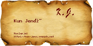 Kun Jenő névjegykártya